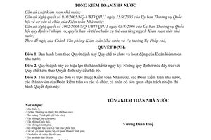 Quyết định 556/2006/QĐ-KTNN  Quy chế tổ chức hoạt động  Đoàn kiểm toán nhà nước