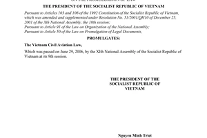 Order No. 08/2006/L-CTN of July 12, 2006, on the promulgation of Law