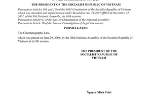 Order No. 03/2006/L-CTN of July 12, 2006 on the promulgation of Law