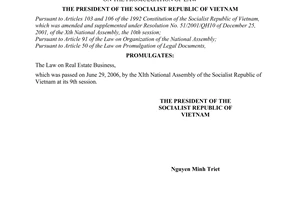 Order No. 04/2006/L-CTN of July 12, 2006 on the promulgation of law