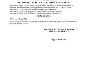 Order No. 11/2006/L-CTN of July 12, 2006 on the promulgation of law