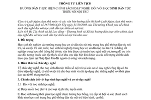 Thông tư liên tịch  65/2006/TTLT-BTC-BLĐTBXH hướng dẫn thực hiện chính sách dạy nghề đối với học sinh dân tộc thiểu số nội trú