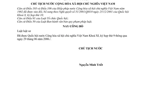 Lệnh công bố Luật luật sư  06/2006/L-CTN