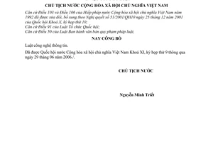 Lệnh công bố Luật công nghệ thông tin  09/2006/L-CTN