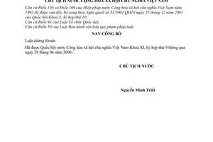 Lệnh công bố Luật chứng khoán 12/2006/L-CTN