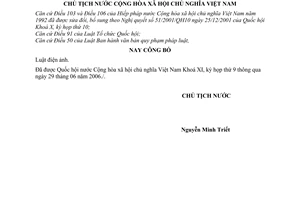 Lệnh công bố Luật điện ảnh  03/2006/L-CTN