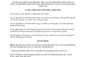 Quyết định 1690/QĐ-UBND năm 2006 thù lao giáo viên giáo dục công lập Thừa Thiên Huế