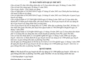 Quyết định 940/2006/QĐ-UBND đồ án quy hoạch chi tiết xây dựng đô thị tỷ lệ 1/500