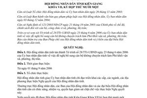 Nghị quyết 26/2006/NQ-HĐND bổ sung cán bộ không chuyên trách Kiên Giang