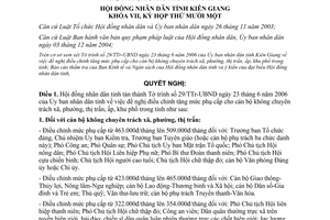 Nghị quyết 24/2006/NQ-HĐND tăng phụ cấp cán bộ không chuyên Kiên Giang