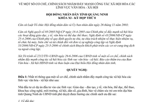 Nghị quyết 05/2006/NQ-HĐND đẩy mạnh công tác xã hội hóa Quảng Ninh