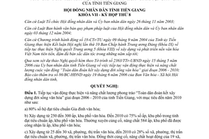 Nghị quyết số 84/2006/NQ-HĐND vận động thực hiện nâng chất lượng phong trào