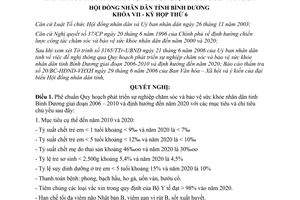 Nghị quyết 06/2006/NQ-HĐND Quy hoạch phát triển sự nghiệp chăm sóc bảo vệ