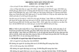 Nghị quyết 04/2006/NQ-HĐND chính sách dân số kế hoạch hóa gia đình Yên Bái