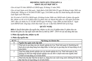 Nghị quyết 104/2006/NQ-HĐND phân cấp nguồn thu nhiệm vụ chi Sơn La 2007 2010