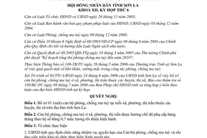 Nghị quyết 113/2006/NQ-HĐND bố trí cán bộ phòng chống ma tuý tại xã phường