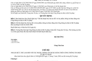 Quyết định 1690/QĐ-BTP Chế độ nhuận bút, thù lao