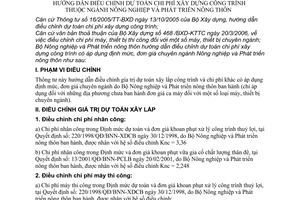 Thông tư 56/2006/TT-BNN hướng dẫn điều chỉnh dự toán chi phí xây dựng công trình thuộc ngành Nông nghiệp Phát triển nông thôn