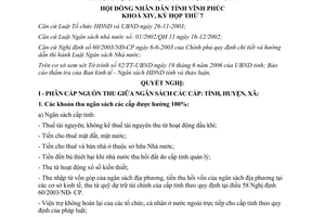 Nghị quyết 10/2006/NQ-HĐND phân cấp nguồn thu, nhiệm vụ chi ngân sách các cấp