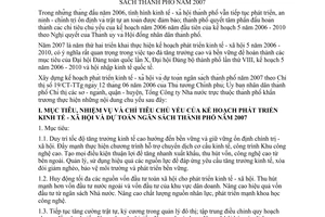 Chỉ thị 23/2006/CT-UBND xây dựng kế hoạch phát triển kinh tế xã hội dự toán ngân sách thành phố Hồ Chí minh năm 2007