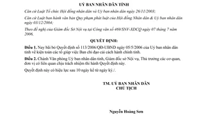 Quyết định 172/2006/QĐ-UBND bãi bỏ Quyết định 113/2006/QĐ-UBND Bình Dương