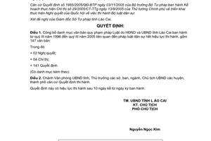 Quyết định 62/2006/QĐ-UBND công bố danh mục văn bản pháp luật dân sự Lào Cai hết hiệu lực