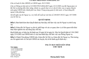 Quyết định 29/2006/QĐ-UBND quy chế làm việc của Sở Ngoại vụ Long An