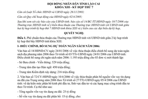 Nghị quyết 23/20066/NQ-HĐND thỏa thuận Thường trực HĐND với UBND trình kỳ họp thứ 7 Lào Cai