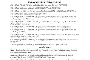 Quyết định 32/2006/QĐ-UBND huy động quỹ quốc phòng an ninh Quảng Nam
