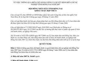 Nghị quyết 74/2006/NQ-HĐND biên chế hành chính và sự nghiệp Đồng Nai năm 2007