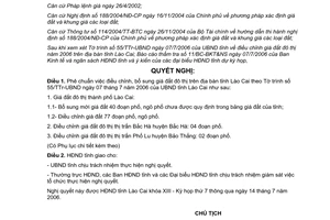 Nghị quyế 21/2006/NQ-HĐND điều chỉnh bổ sung giá đất đô thị Lào Cai