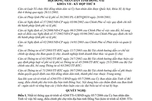 Nghị quyết 73/2006/NQ-HĐND bổ sung phí chợ Đồng Nai