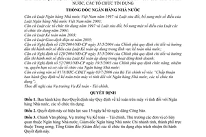 Quyết định 32/2006/QĐ-NHNN  kế toán trên máy vi tính Ngân hàng Nhà nước,tổ chức tín dụng