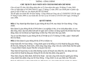 Quyết định 3338/QĐ-UBND thành lập khu quản lý giao thông đô thị 04 thuộc Sở Giao thông công chính