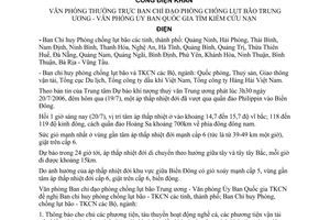 Công điện khẩn 27CĐ/PCLBTW Phòng chống lụt bão