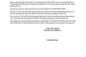 Quyết định 1883/QĐĐC-UBND 2006 đính chính quyết định 36/2006/QĐ-UBND Bình Thuận
