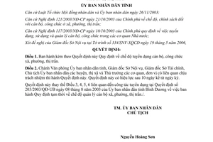 Quyết định 178/2006/QĐ-UBND chế độ tuyển dụng cán bộ công chức cấp xã Bình Dương