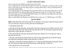 Quyết định 176/2006/QĐ-UBND điều chỉnh chính sách nhà giáo, cán bộ quản lý