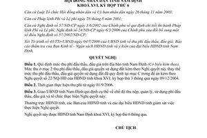 Nghị quyết số 44/2006/NQ-HĐND Qui định mức thu phí đấu thầu, đấu giá