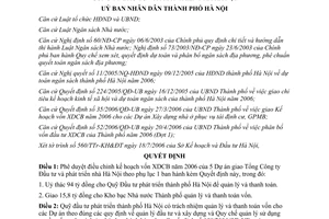 Quyết định 121/2006/QĐ-UBND Kế hoạch vốn xây dựng cơ bản năm 2006  Hà Nội