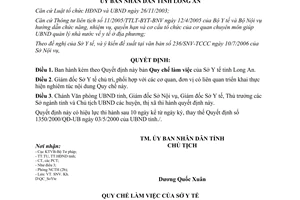 Quyết định 30/2006/QĐ-UBND quy chế làm việc Sở Y tế Long An