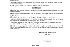 Quyết định 71/2006/QĐ-UBND cấp giấy phép xây dựng công trình Bình Định
