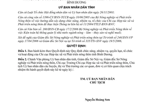 Quyết định 177/2006/QĐ-UBND chức năng tổ chức Chi cục Hợp tác xã Phát triển nông thôn Bình Dương