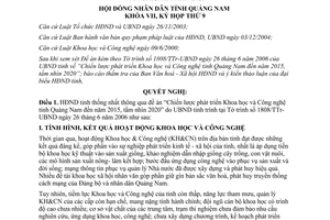 Nghị quyết 58/2006/NQ-HĐND chiến lược phát triển khoa học công nghệ Quảng Nam