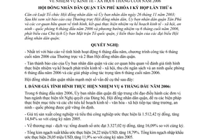 Nghị quyết 40/2006/NQ-HĐND nhiệm vụ kinh tế - xã hội 6 tháng cuối năm 2006 Tân Phú