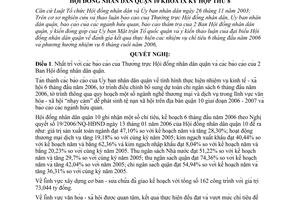 Nghị quyết 23/2006/NQ-HĐND nhiệm vụ kinh tế - xã hội 6 tháng cuối năm 2006 quận 10