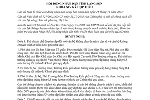 Nghị quyết 54/2006/NQ-HĐND phê chuẩn chế độ phụ cấp đối với cán bộ không chuyên