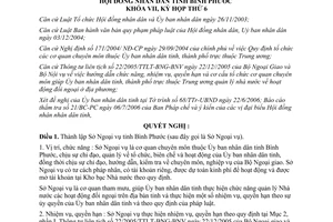 Nghị quyết 10/2006/NQ-HĐND thành lập Sở Ngoại vụ tỉnh Bình Phước