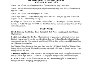 Nghị quyết 09/2006/NQ-HĐND thành lập ban thi đua khen thưởng Bình Phước