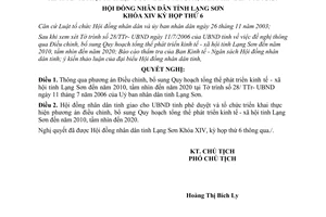 Nghị quyết 57/2006/NQ-HĐND Quy hoạch tổng thể phát triển kinh tế Lạng Sơn